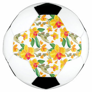 Bola De Futebol Design de Orquídeas em Aquarela 9