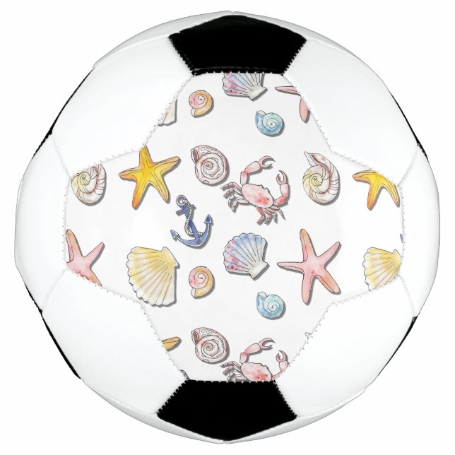 Bola De Futebol Design de praia simples (Frente)