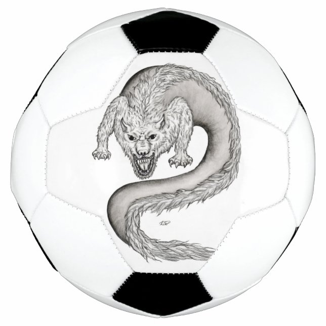 Bola De Futebol Design preto e branco do Wolfdragon (Frente)
