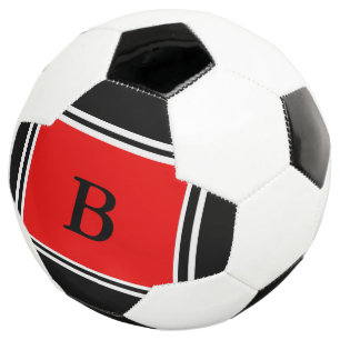 Bola De Futebol Design Vermelho/Preto Contemporâneo