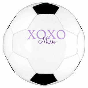 Bola De Futebol Dia de os namorados Xoxo adicione nome pastel roxo