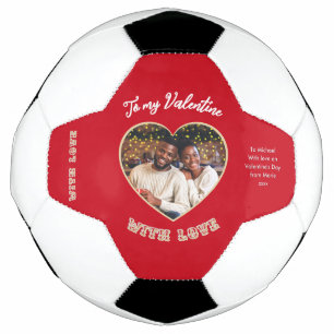 Bola De Futebol Dia dos Namorados Foto Personalizada Coração Verme