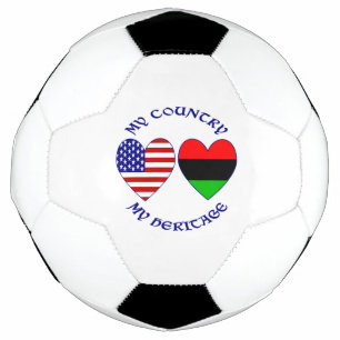 Bola De Futebol Diáspora Africana Bandeira EUA Coração País Patrim