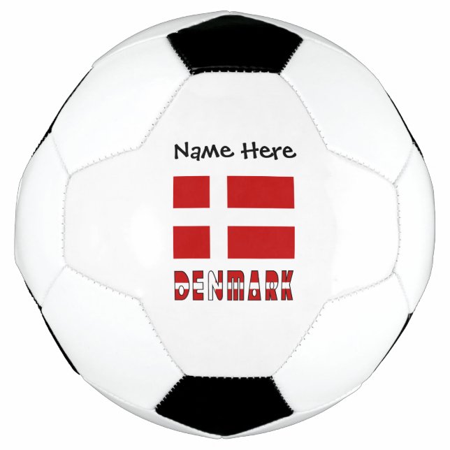 Bola De Futebol Dinamarca Bandeira Dinamarquesa Personalizada  (Frente)