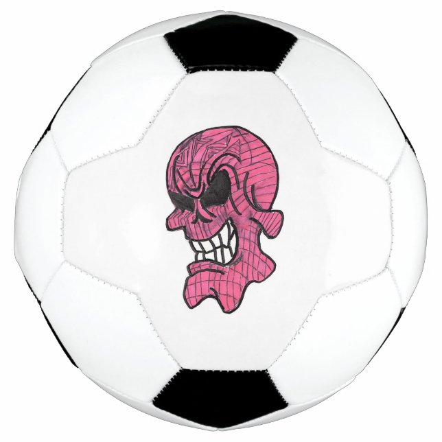 Bola de Futebol do Crânio Rosa (Frente)