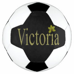 Bola De Futebol Dourada Victoria Name Feita Com Orquídeas Ouros,