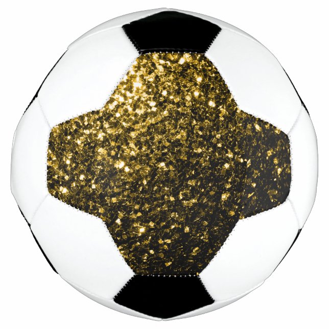 Bola De Futebol Dourado escuro brilho falso faisca brilho (Frente)