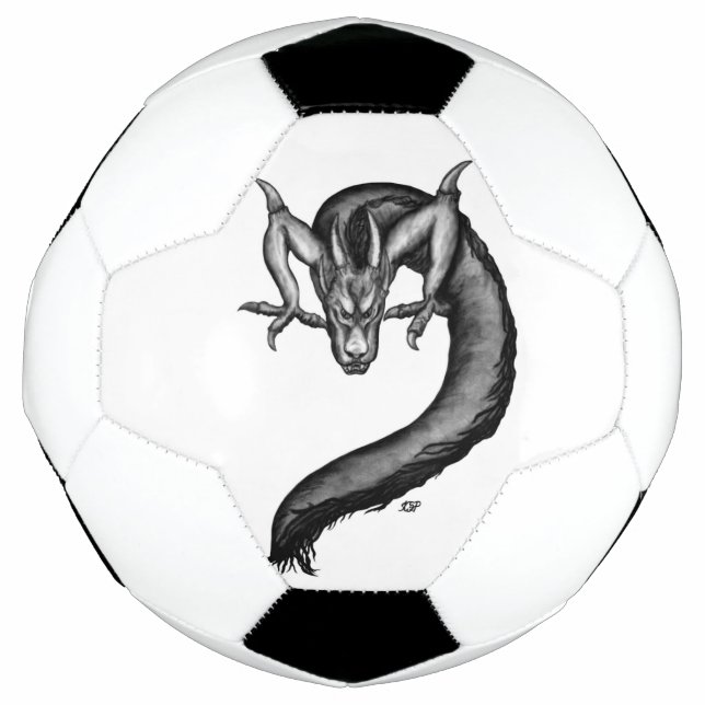 Bola De Futebol Dragão no estilo de tatuagem (Frente)