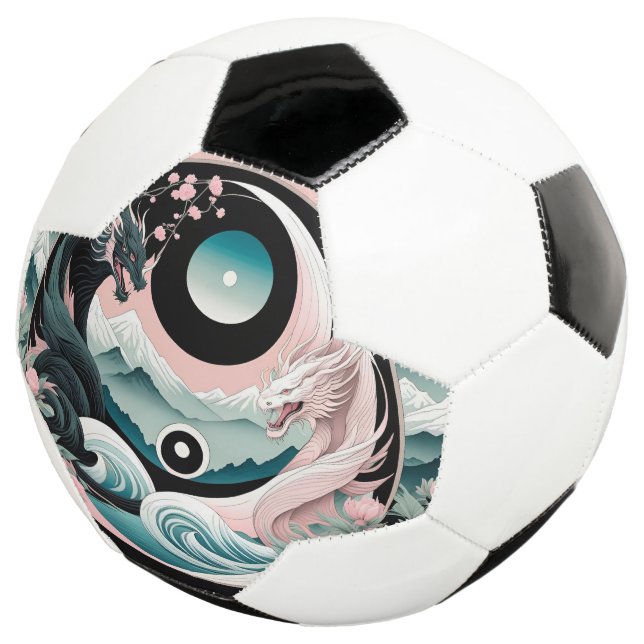 Bola De Futebol Dragon Floral Mountain Pink Sage Teal (Três quartos)