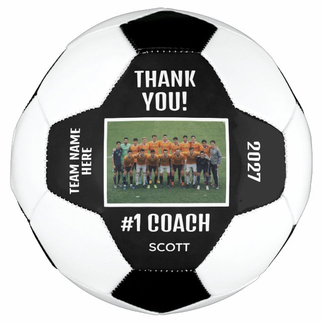 Bola De Futebol Editable Soccer Coach Appreciation Team Design (Frente)