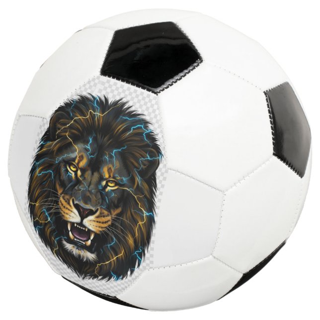 Bola De Futebol Electric Thunder Lion Soccer Ball (Três quartos)
