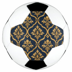 Bola De Futebol Elegante Design de Motivo Vintage em Damasco Doura