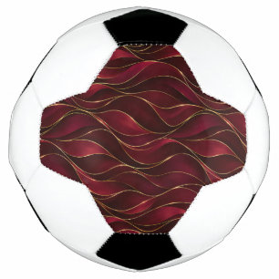 Bola De Futebol Elegantes Ondas de Mármore Vermelho Borgonha com A