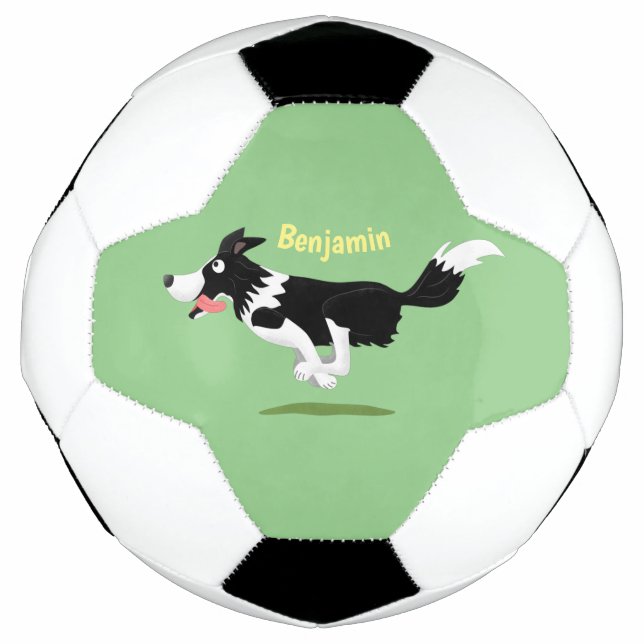 Bola De Futebol Engraçado Cão da Borda Collie executando desenho a (Frente)