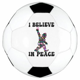 Bola De Futebol Engraçado Pé Grande Eu Acredito Em Paz