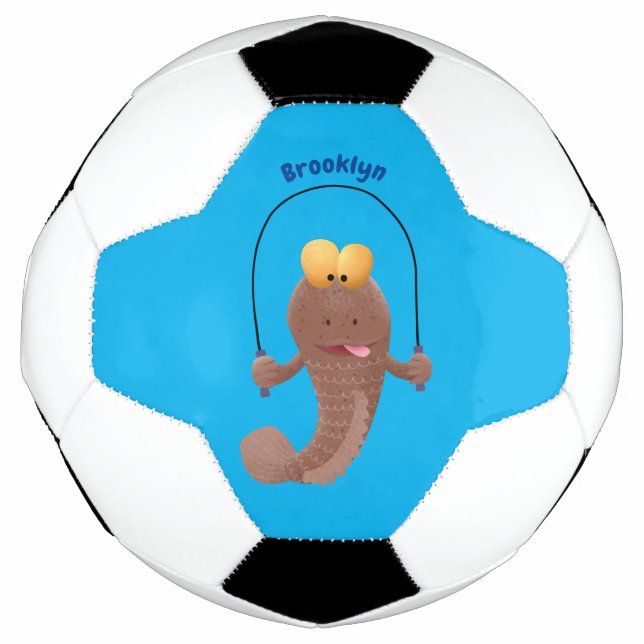 Bola De Futebol Engraçado saltando desenho de peixe (Frente)