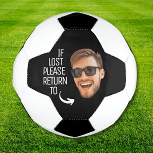 Bola De Futebol Engraçado Se Perdido Devolver Para Foto do Rosto d