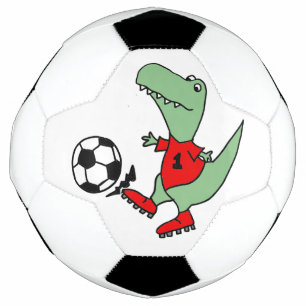 Bola De Futebol Engraçado T-rex Dinossauro Jogando Futebol