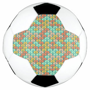 Bola De Futebol Escala de Peixes Geométricos Modernos Coloridos