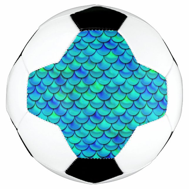 Bola De Futebol Escalas Azuis de Aqua de Queda (Frente)