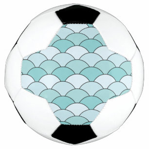Bola De Futebol Escamas de Dragão, Ventoinhas, Ondas, Seigaiha, Az