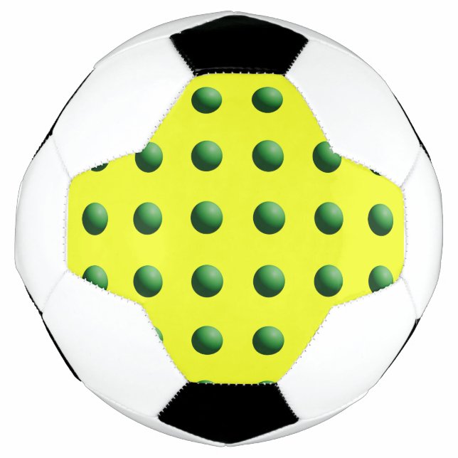Bola De Futebol Esferas Verdes sobre Amarelo (Frente)