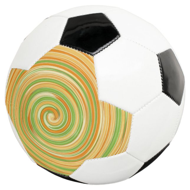 Bola De Futebol Espiral de Cores Cítricas Divertidas (Três quartos)