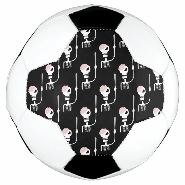 Bola De Futebol Esqueleto de Halloween com espada (Frente)