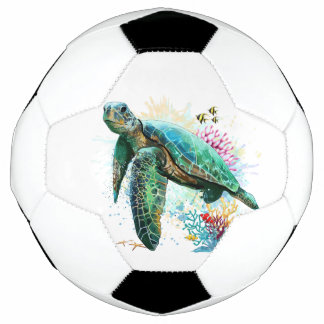 Bola De Futebol Estilo de cor da água submarina da tartaruga marin