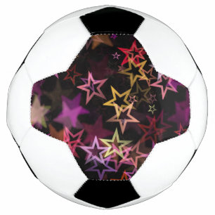 Bola De Futebol Estrelas Coloridas Dançam Whimsicamente