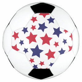 Bola De Futebol Estrelas Vermelhas e Azuis, 4 de Julho, Fundo Bran