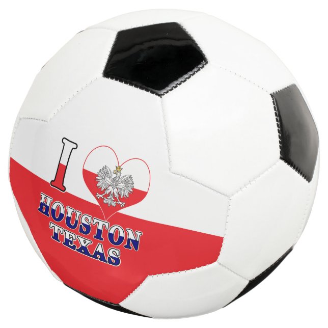 Bola De Futebol Eu amo Houston Texas (Três quartos)