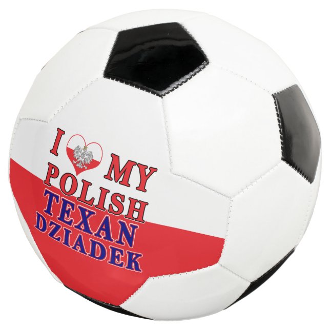 Bola De Futebol Eu Amo Meu Texan Polonês Dziadek (Três quartos)