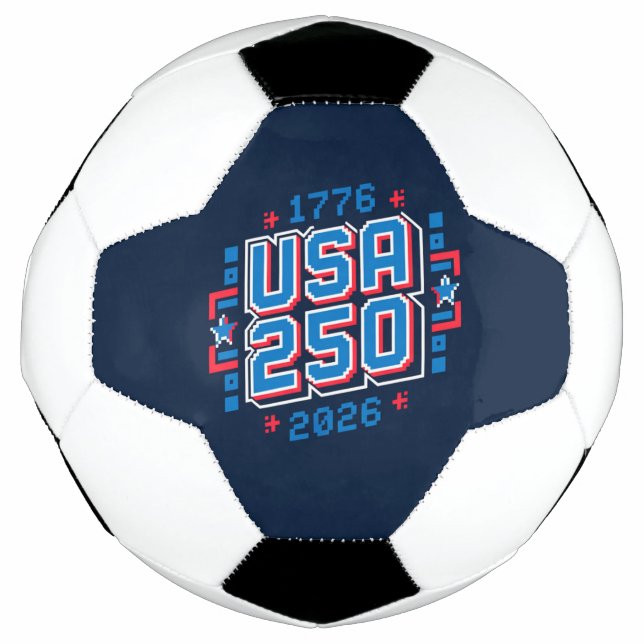 Bola De Futebol EUA 250 - 1776-2026 Pixel Art (Frente)
