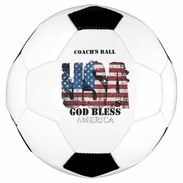 Bola De Futebol EUA Deus Abençoe a América  (Frente)