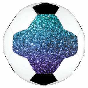 Bola De Futebol Faíscas de luz azul-aqua ombre