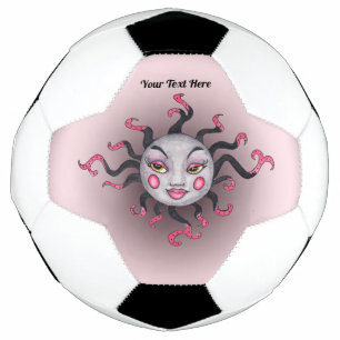Bola De Futebol Fantasia Sol Bonito Rosto Rosa Cinza Preto