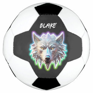 Bola De Futebol Fantasy White Wolf Head