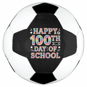 Bola De Futebol Feliz 100º Dia Da Escola Tie Dye Arco-íris 100 Dia