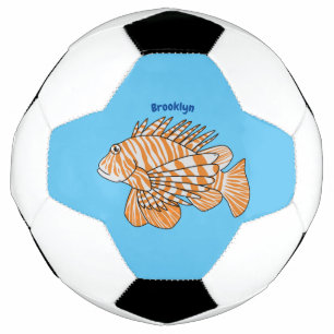 Bola De Futebol Feliz desenho animado de lionfish