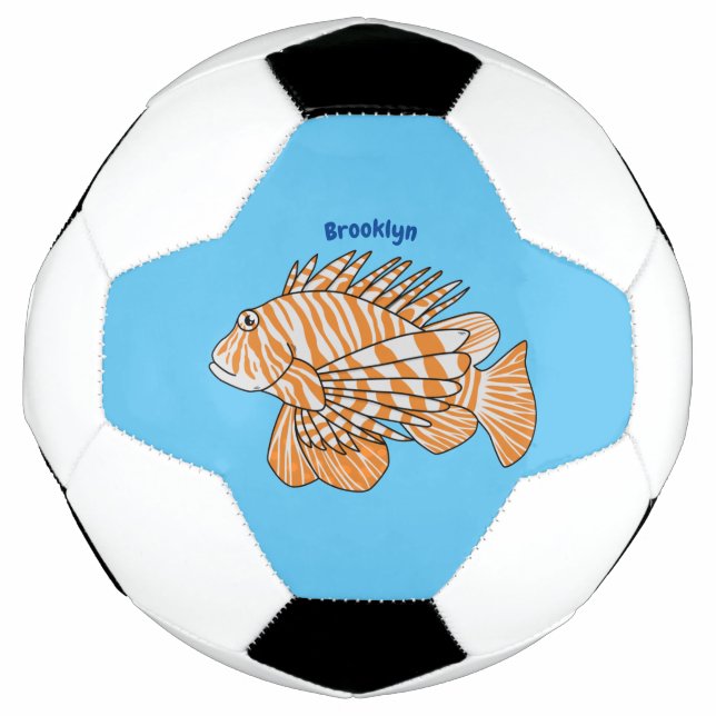 Bola De Futebol Feliz desenho animado de lionfish (Frente)