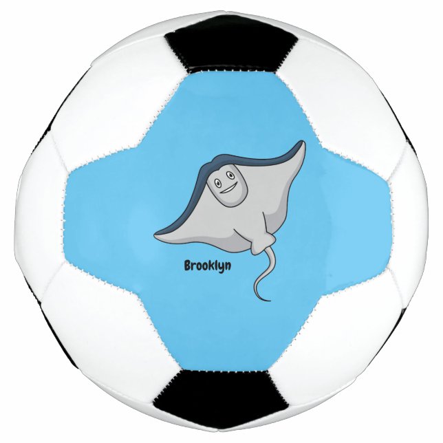 Bola De Futebol Feliz desenho animado de peixes-raia (Frente)