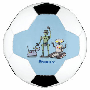 Bola De Futebol Feliz desenho animado de robôs fofos