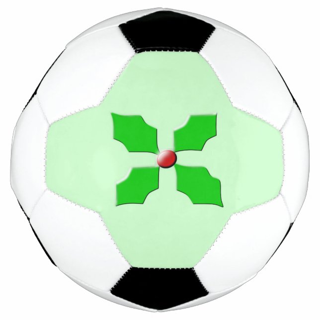 Bola De Futebol Feliz Natal Holly Soccer Ball (Frente)