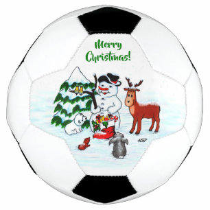 Bola De Futebol Feliz Natal! Neve com Amigos