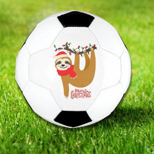 Bola De Futebol Feliz Natal Sloth Feriados