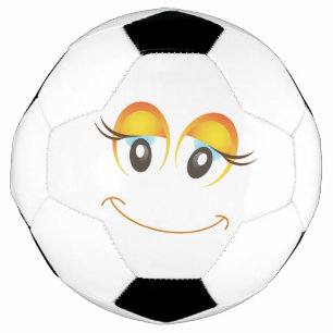 BOLA DE FUTEBOL FELIZ ROSTO DE GAROTA