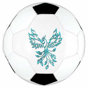 Bola De Futebol Fênix Azul Ressurge em Branco
