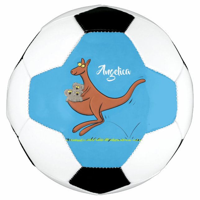 Bola De Futebol Figura de desenho animado de canguru e koalas (Frente)