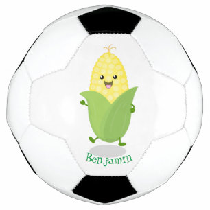 Bola De Futebol Figura de desenho animado de milho feliz